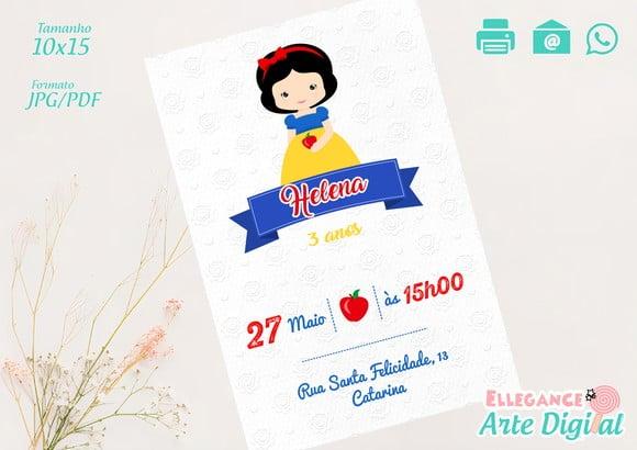 Convite Digital Branca de Neve
