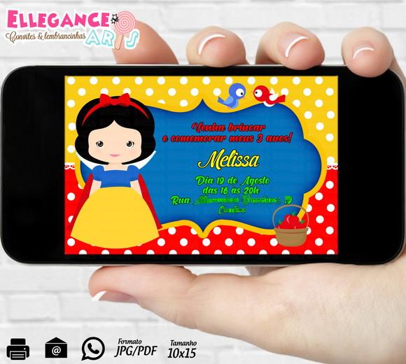 Convite Digital Branca de Neve