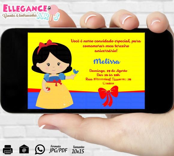 Convite Digital Branca de Neve