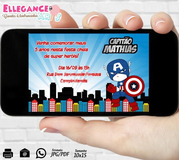 Convite Digital Capitão América