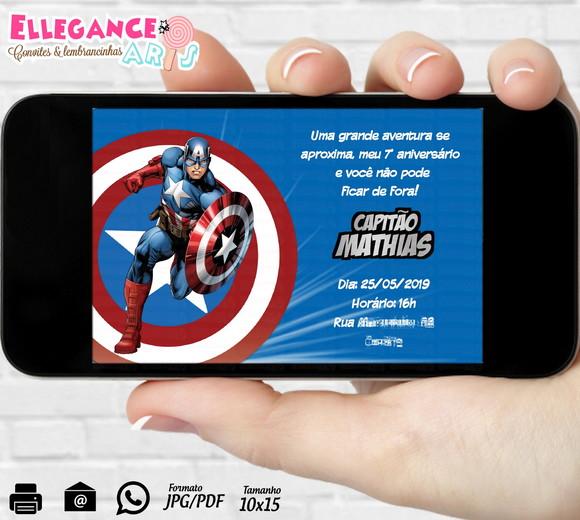 Convite Digital Capitão América
