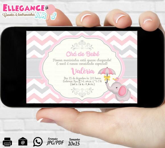 Convite Digital Chá de Bebê Elefantinho