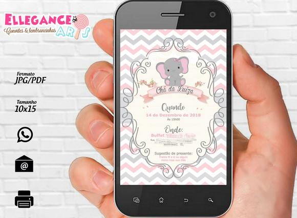 Convite Digital Chá de Bebê Elefantinho