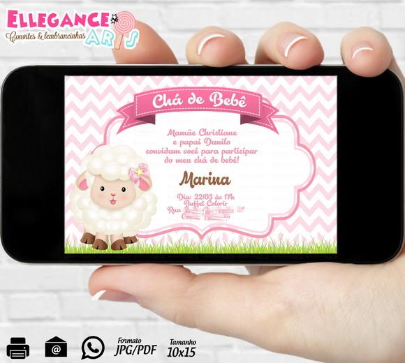 Convite Digital Chá de Bebê Ovelhinha