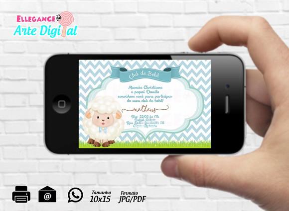 Convite Digital Chá de Bebê Ovelhinha
