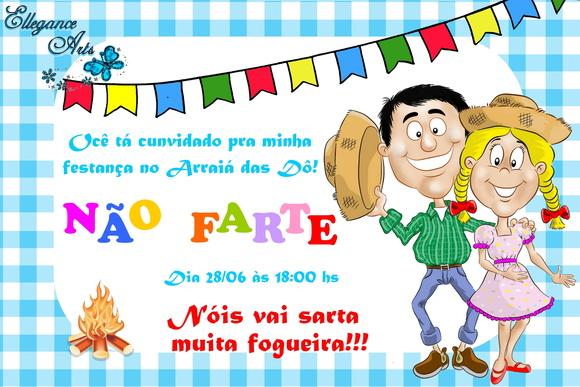Convite Digital FESTA JUNINA Azul (mod1)