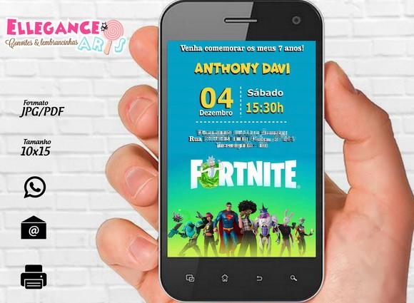 Convite Digital Fortnite