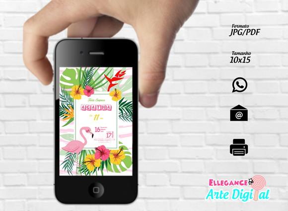 Convite Digital Flamingo