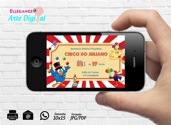 Convite Digital Galinha Pintadinha no Circo