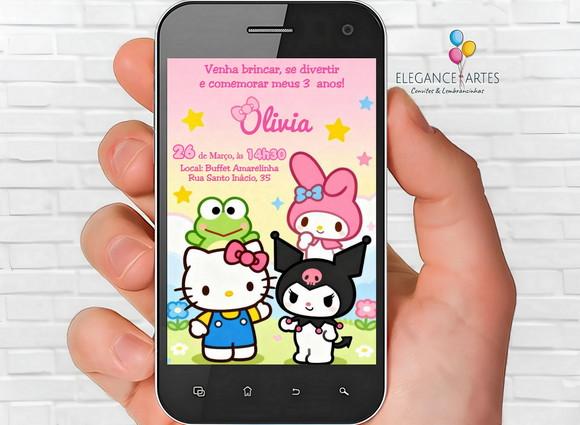 Convite Digital Hello Kitty