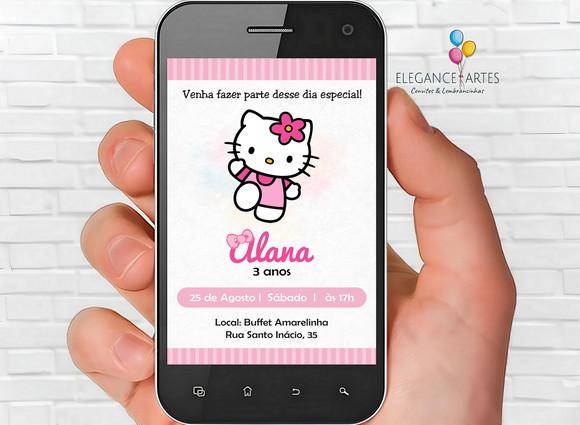 Convite Digital Hello Kitty