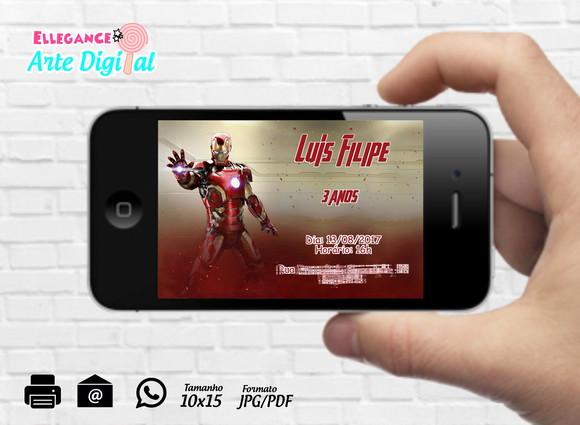Convite Digital Homem de Ferro