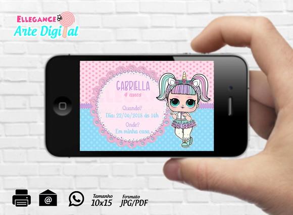 Convite Digital Lol Unicórnio