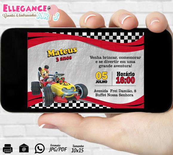 Convite Digital Mickey Aventura Sobre Rodas