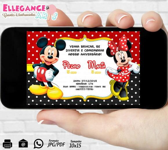 Convite Digital Mickey e Minnie