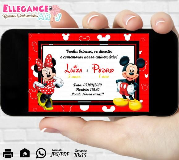 Convite Digital Mickey e Minnie