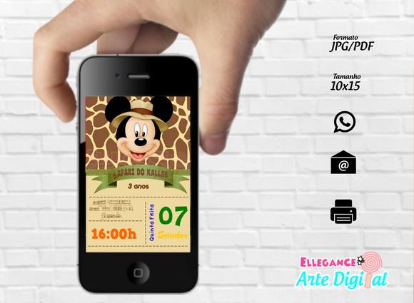 Convite Digital Mickey Safari