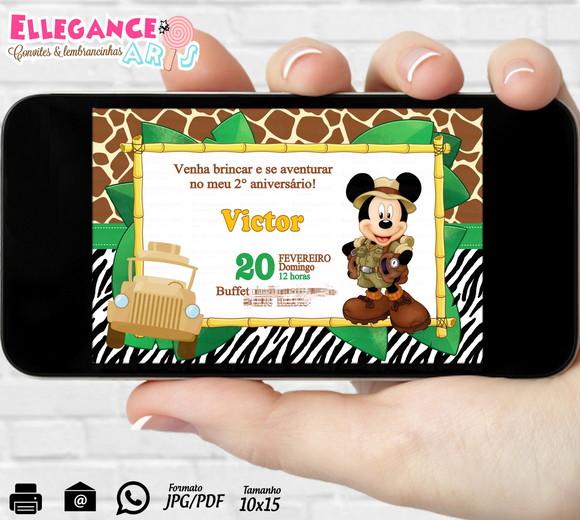 Convite Digital Mickey Safari