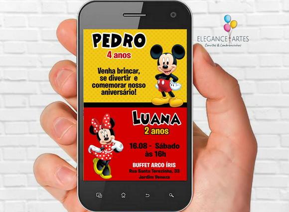 Convite Digital Mickey e Minnie