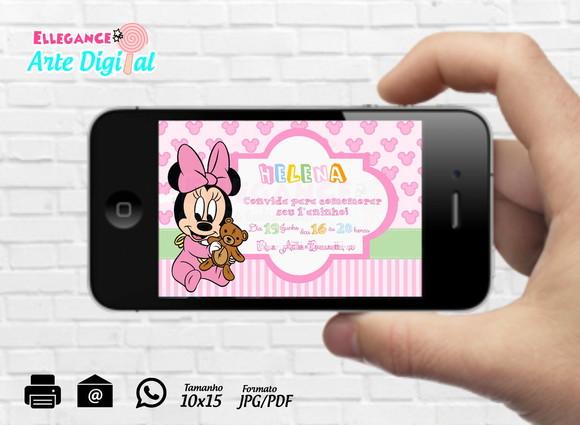 Convite Digital Minnie Baby
