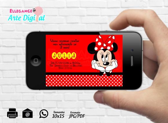 Convite Digital Minnie Vermelha