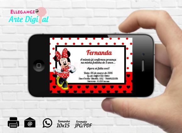 Convite Digital Minnie Vermelha