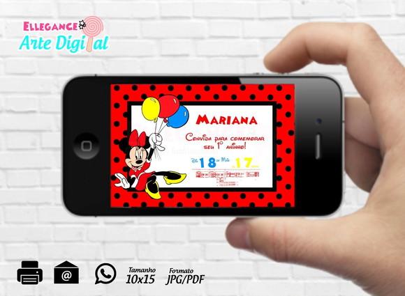 Convite Digital Minnie Vermelha