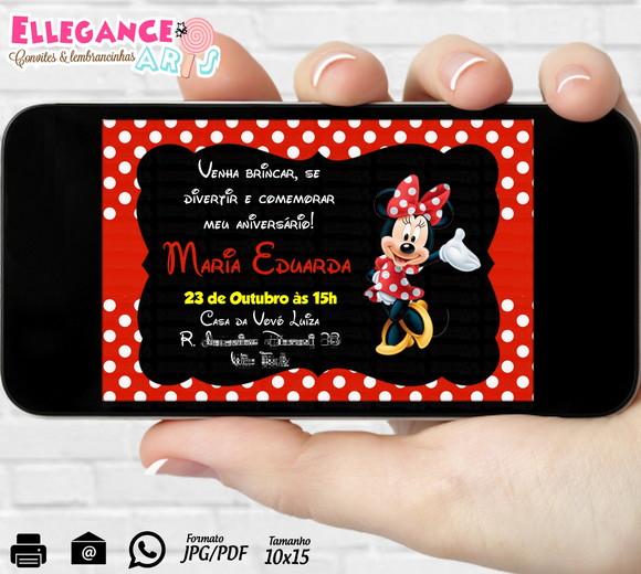Convite Digital Minnie Vermelha