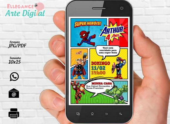 Convite Digital os Vingadores