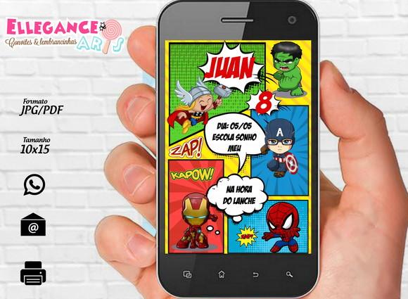 Convite Digital Os Vingadores