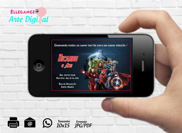 Convite Digital Os Vingadores