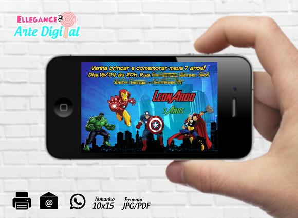Convite Digital Os Vingadores