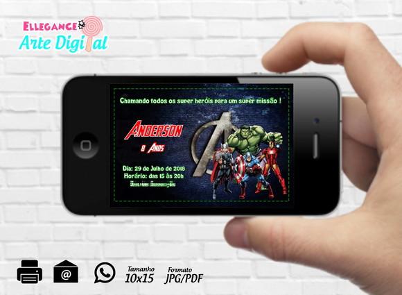 Convite Digital Os Vingadores