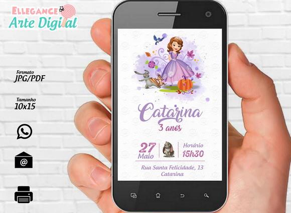 Convite Digital Princesinha Sofia