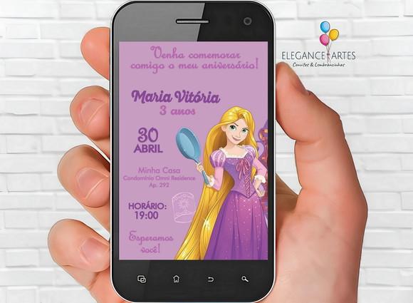 Convite Digital Rapunzel