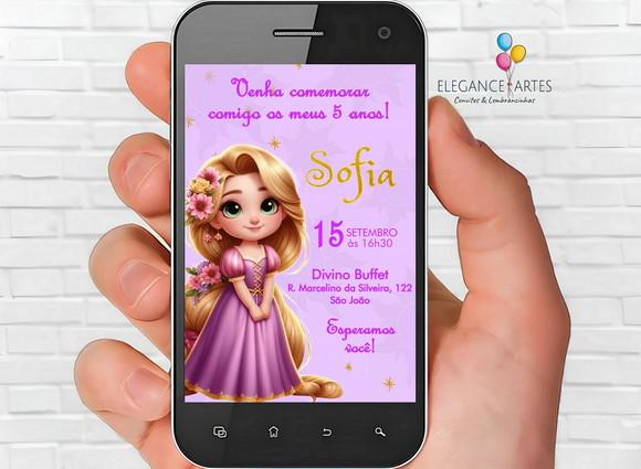 Convite Digital Rapunzel Enrolados