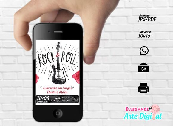 Convite Digital Rock Roll