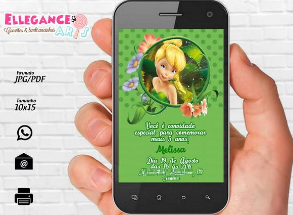 Convite Digital Sininho (Tinkerbell)