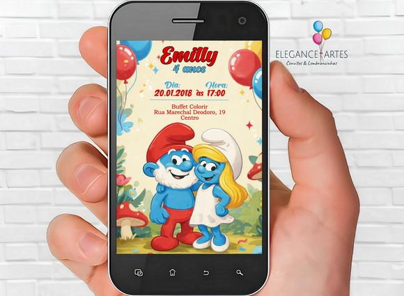 Convite Digital Smurfs