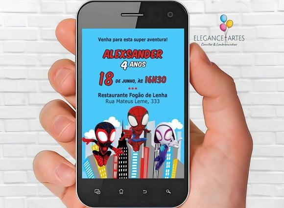 Convite Digital Spidey e Seus Amigos Espetaculares