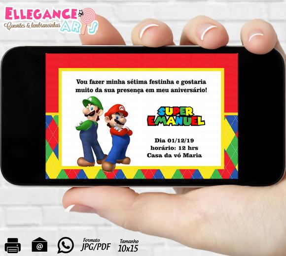 Convite Digital Super Mário