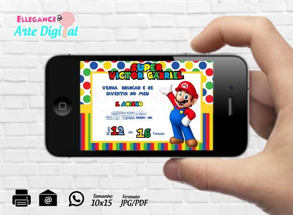 Convite Digital Super Mário