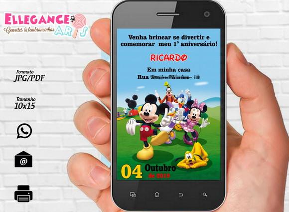 Convite Digital Turma do Mickey