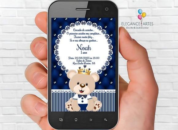 Convite Digital Urso Príncipe