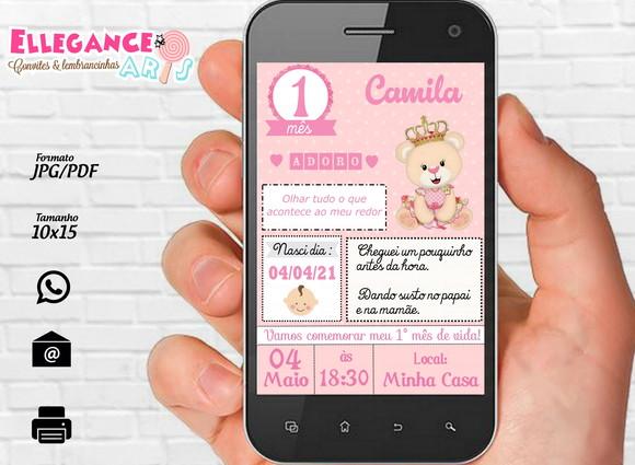 Convite Digital Urso Príncipe