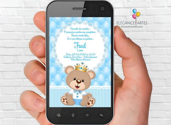 Convite Digital Urso Príncipe