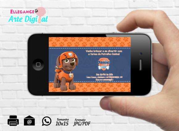 Convite Digital Zuma Patrulha Canina