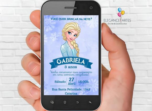 Convite Elsa Frozen Digital