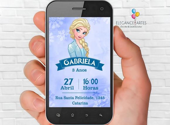 Convite Elsa Frozen Digital