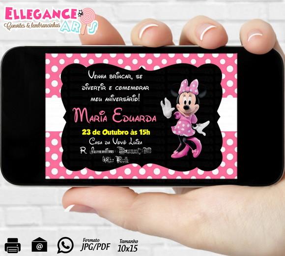Convite Minnie Rosa